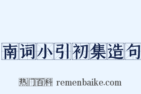 南词小引初集造句是什么意思的图片